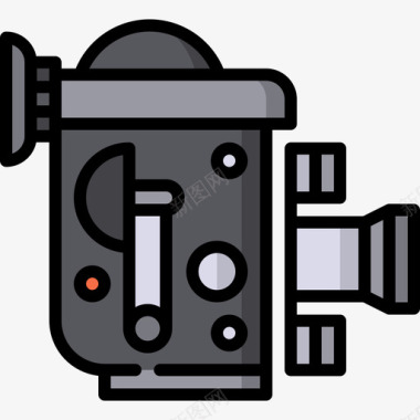旧摄像机摄像机15线性彩色图标图标