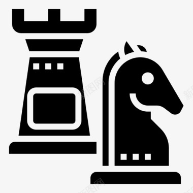 国际象棋消费者行为2字形图标图标