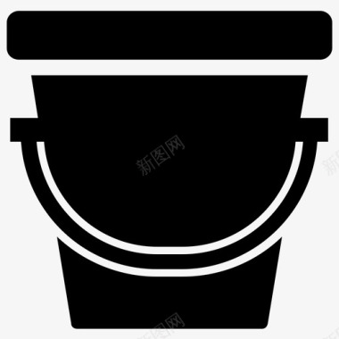 水桶沙桶水容器图标图标