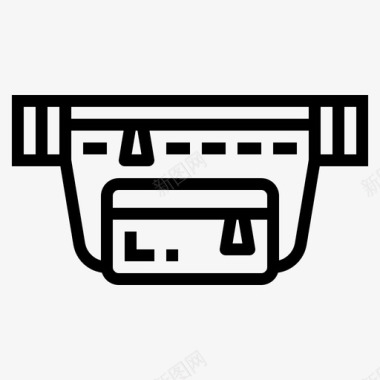 包黑炭FannyPack19号包直线型图标图标