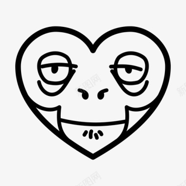 猴子脸心图标图标