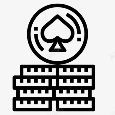 棋盘硬币棋盘游戏直线型图标图标