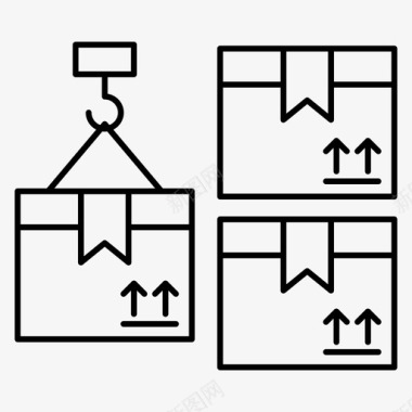 箱子纸箱箱子起重机图标图标