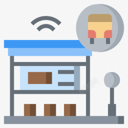 56号公交车公交车站智慧城市44号平层图标高清图片