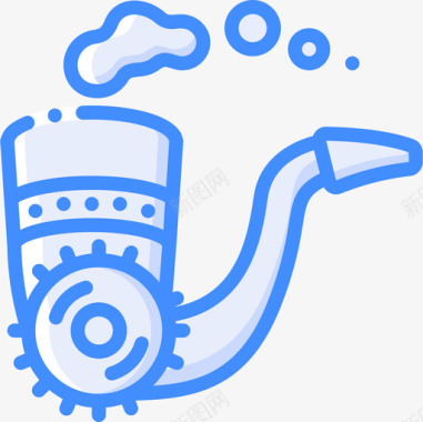 蒸汽烟斗蒸汽朋克4蓝色图标图标