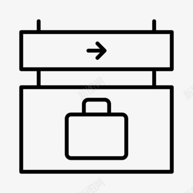 飞行单词行李提取机场行李收集图标图标