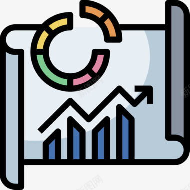 占比分析分析市场与经济7线性色彩图标图标