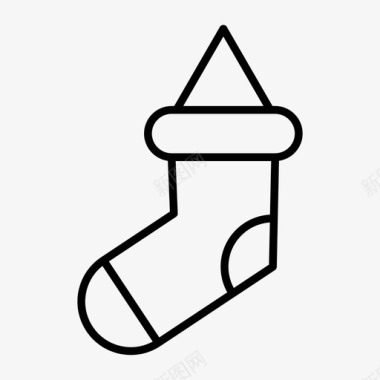 圣诞袜圣诞庆典袜子图标图标