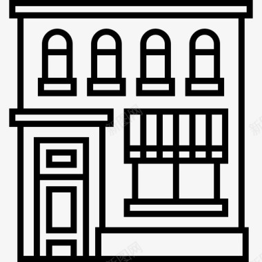 餐厅城市71线性图标图标