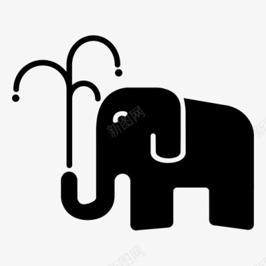 大象喷水图标