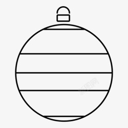 六个圣诞装饰品两个条纹球圣诞图标高清图片