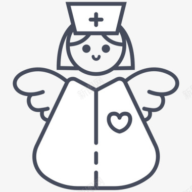 女医生护士护士天使图标