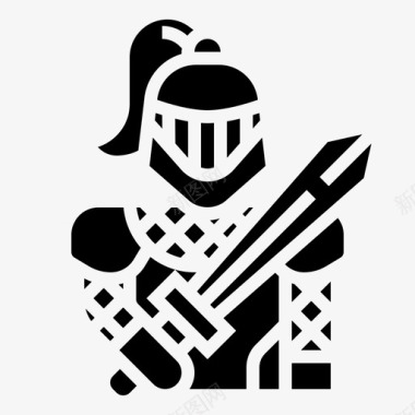 十字军战士战斗骑士图标图标