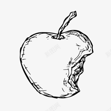 苹果被咬食物图标图标