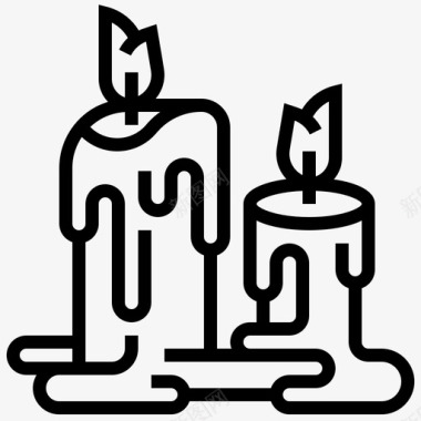 蜡烛燃烧装饰图标图标