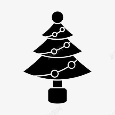 圣诞树铃铛圣诞快乐图标图标