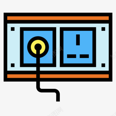 能量插座能量58线性颜色图标图标