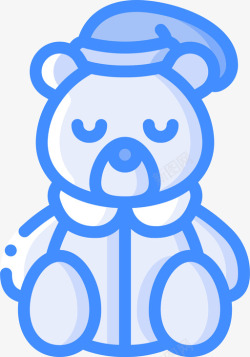 瞌睡的小熊小熊瞌睡时间4蓝色图标高清图片