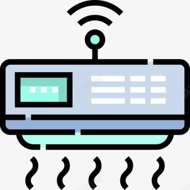 欧美家居空调智能家居12线性颜色图标图标