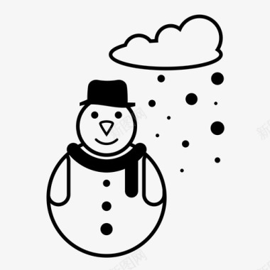 彩绘圣诞雪人雪人圣诞节新年图标图标