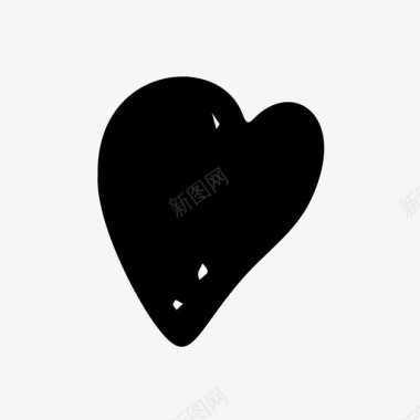 心形手绘爱情图标图标
