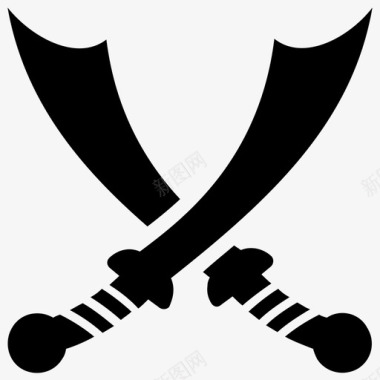 十字剑剑道武术图标图标