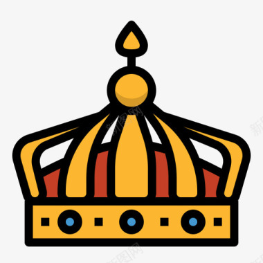 皇冠游戏元素17线性颜色图标图标