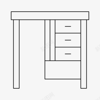 办公桌伏案办公桌家具办公室图标图标