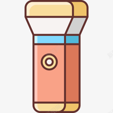 大型手电筒手电筒野营126线型颜色图标图标