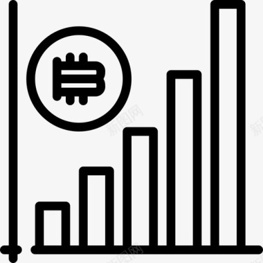 分析矢量图分析比特币106线性图标图标