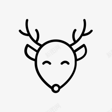 鹿快乐的脸鹿的快乐的脸圣诞节图标图标