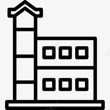 公约60号楼直线型图标图标