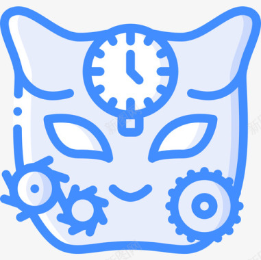 猫面具蒸汽朋克4蓝色图标图标