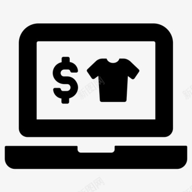 购物服装网上交易图标图标