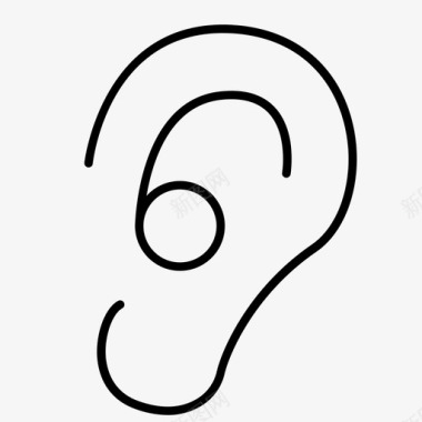 耳朵耳鼻喉科听力听图标图标