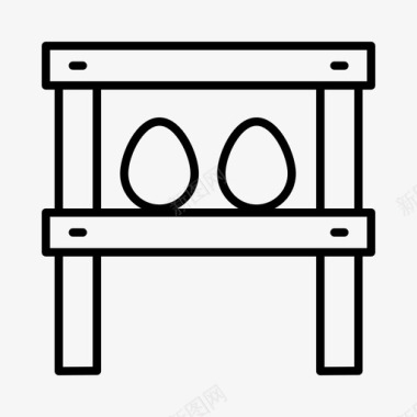 现代化乡村鸡舍农业乡村图标图标