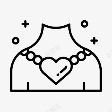 项链爱情婚礼图标图标