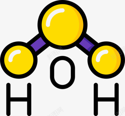 分子水15线性颜色图标图标