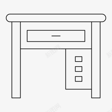 家具桌子背景书桌办公室家具图标图标