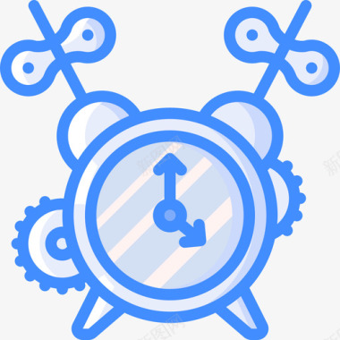 蒸汽钟蒸汽朋克4蓝色图标图标
