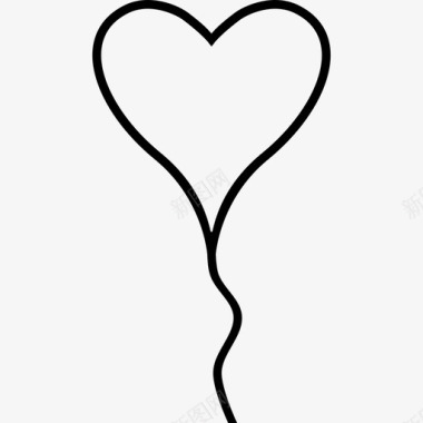 浪漫的心心气球图标图标