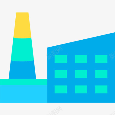 工业流程工厂工业58平坦图标图标