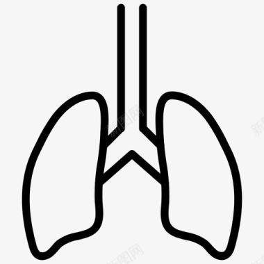 医疗废物标志肺呼吸吸气图标图标