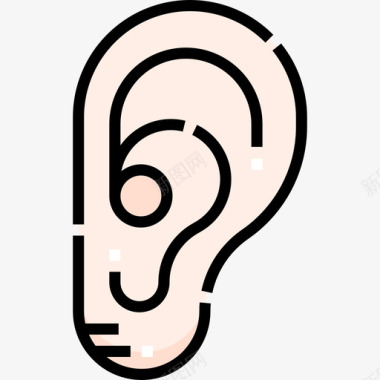 耳朵人体8线状颜色图标图标