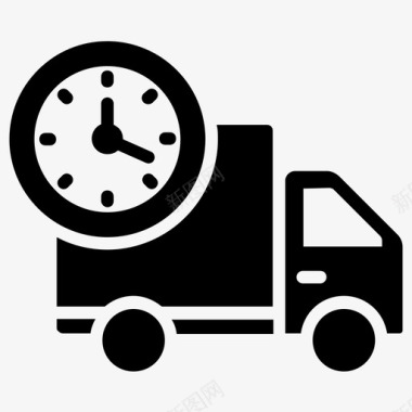 快速交货货物送货车图标图标