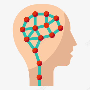 梦幻大脑大脑人工智能87扁平图标图标
