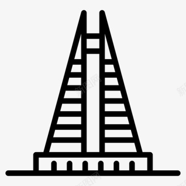 碎片塔英格兰纪念碑伦敦地标图标图标