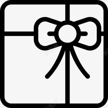 礼品盒礼物丝带图标图标