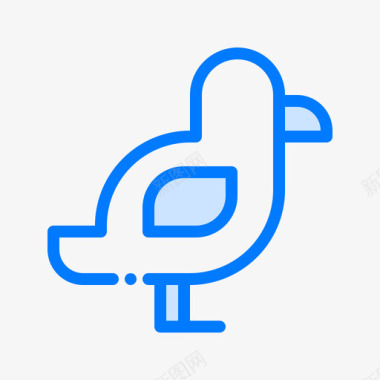 鸭子小鸟4蓝色图标图标