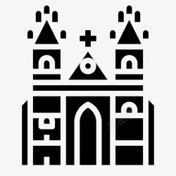 布拉格地标布拉格建筑教堂图标高清图片